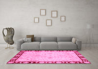 Machine Washable Oriental Pink Traditional Rug, wshabs724pnk