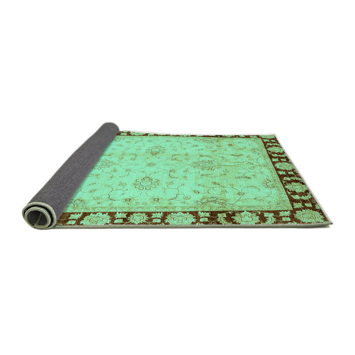 Sideview of Oriental Turquoise Traditional Rug, abs724turq