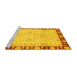 Sideview of Machine Washable Oriental Yellow Traditional Rug, wshabs724yw