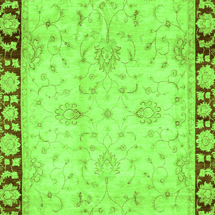Machine Washable Oriental Green Traditional Area Rugs, wshabs724grn