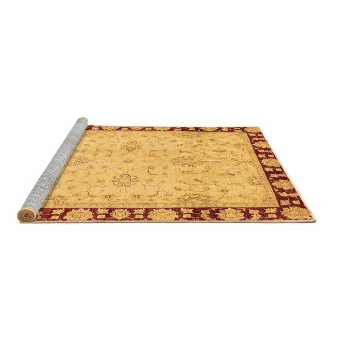 Sideview of Machine Washable Oriental Brown Traditional Rug, wshabs724brn