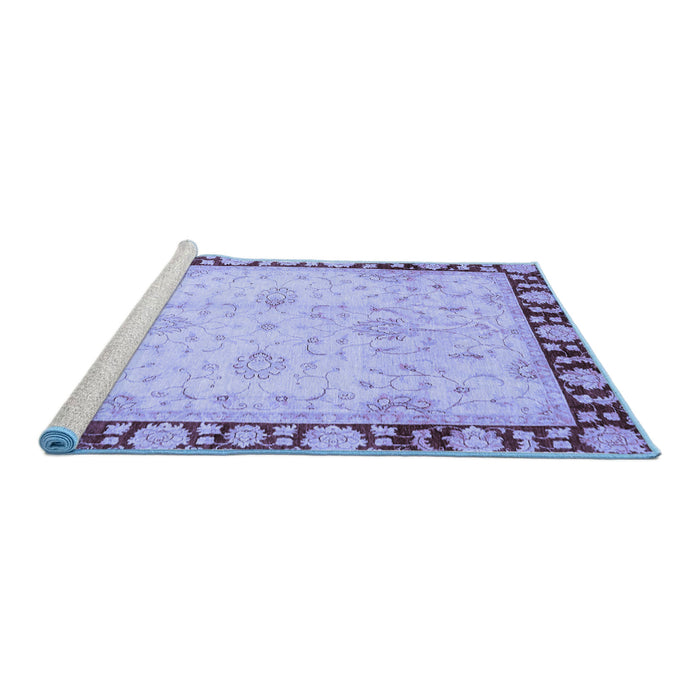 Sideview of Machine Washable Oriental Blue Traditional Rug, wshabs724blu