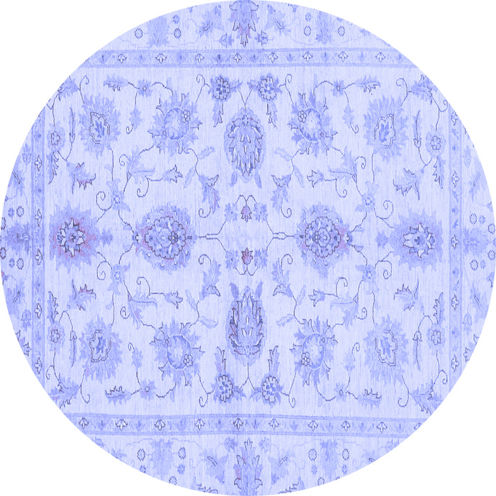 Round Oriental Blue Traditional Rug, abs725blu
