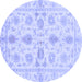 Round Oriental Blue Traditional Rug, abs725blu