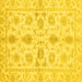 Square Oriental Yellow Traditional Rug, abs725yw