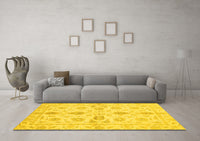 Machine Washable Oriental Yellow Traditional Rug, wshabs725yw