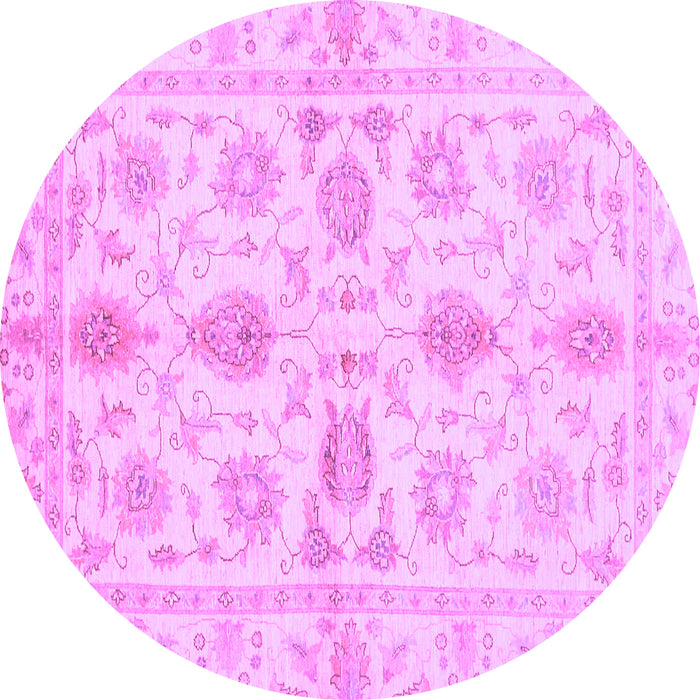 Round Machine Washable Oriental Purple Traditional Area Rugs, wshabs725pur