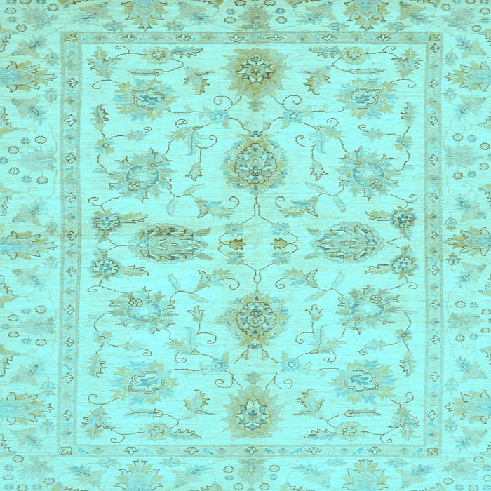 Square Machine Washable Oriental Light Blue Traditional Rug, wshabs725lblu