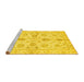 Sideview of Machine Washable Oriental Yellow Traditional Rug, wshabs725yw