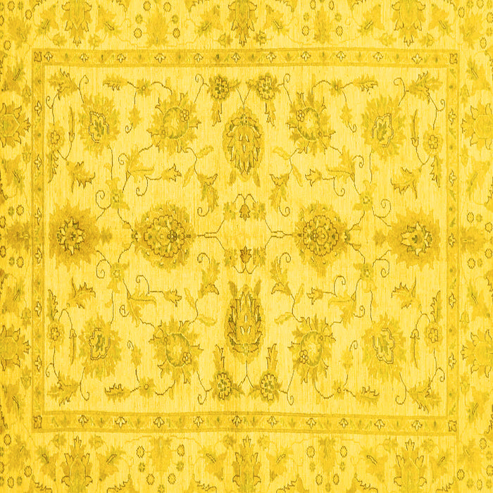 Square Machine Washable Oriental Yellow Traditional Rug, wshabs725yw