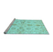 Sideview of Machine Washable Oriental Light Blue Traditional Rug, wshabs725lblu