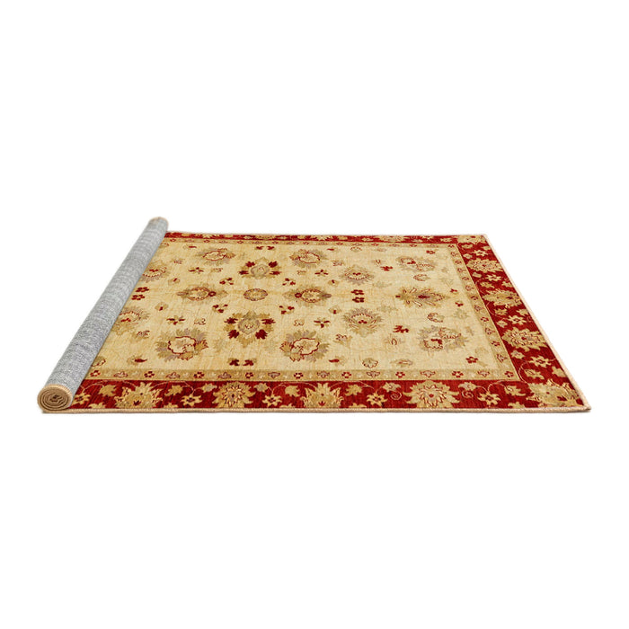 Sideview of Machine Washable Abstract Orange Red Rug, wshabs726