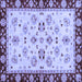 Square Oriental Blue Traditional Rug, abs726blu