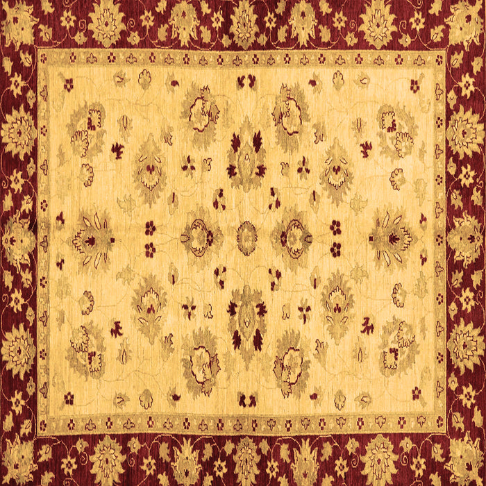 Square Machine Washable Oriental Brown Traditional Rug, wshabs726brn