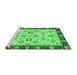 Sideview of Machine Washable Oriental Emerald Green Traditional Area Rugs, wshabs726emgrn