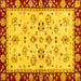 Square Oriental Yellow Traditional Rug, abs726yw