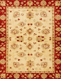 Machine Washable Abstract Orange Red Rug, wshabs726