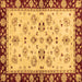 Square Oriental Brown Traditional Rug, abs726brn