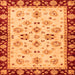 Square Oriental Orange Traditional Rug, abs726org