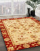 Abstract Orange Red Oriental Rug in Family Room, abs726