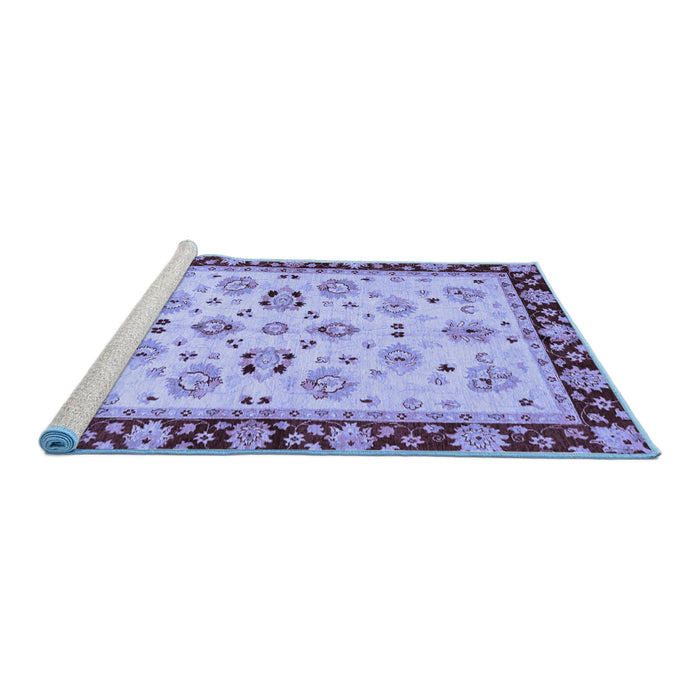 Sideview of Machine Washable Oriental Blue Traditional Rug, wshabs726blu