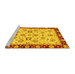 Sideview of Machine Washable Oriental Yellow Traditional Rug, wshabs726yw