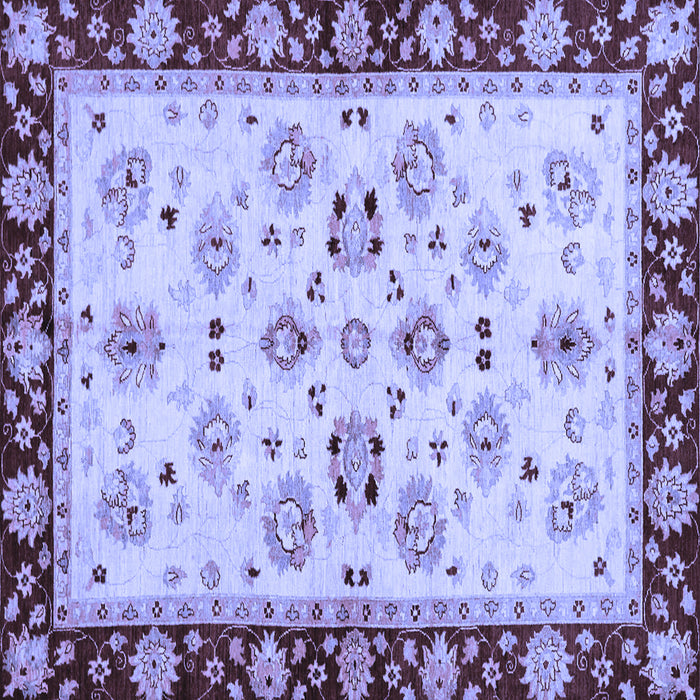 Square Machine Washable Oriental Blue Traditional Rug, wshabs726blu