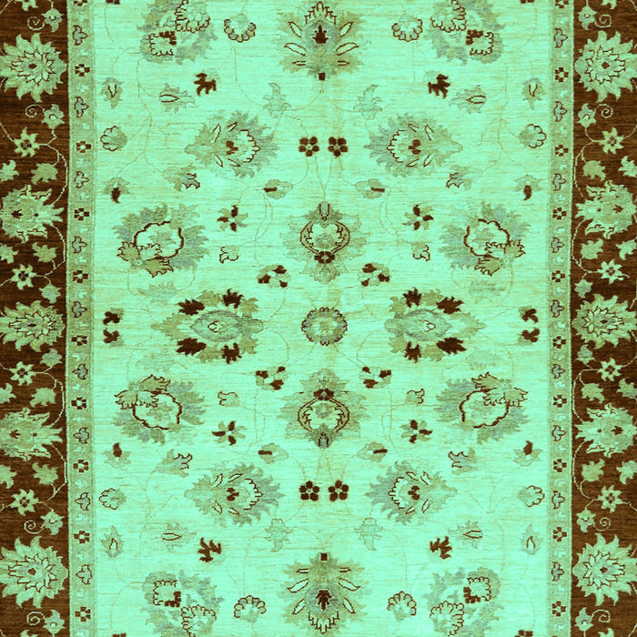 Machine Washable Oriental Turquoise Traditional Area Rugs, wshabs726turq