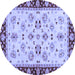 Round Oriental Blue Traditional Rug, abs726blu