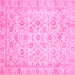 Square Oriental Pink Traditional Rug, abs727pnk