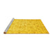 Sideview of Machine Washable Oriental Yellow Traditional Rug, wshabs727yw