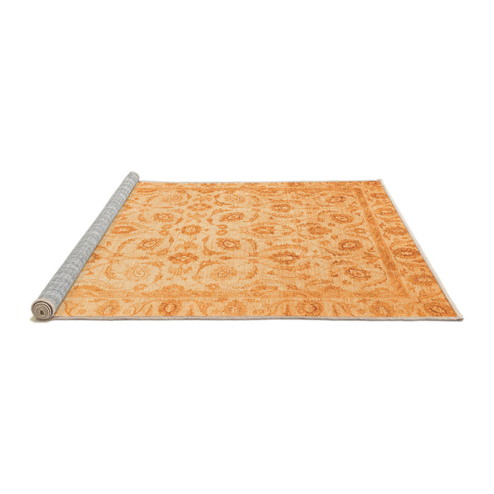 Sideview of Machine Washable Oriental Orange Traditional Area Rugs, wshabs727org