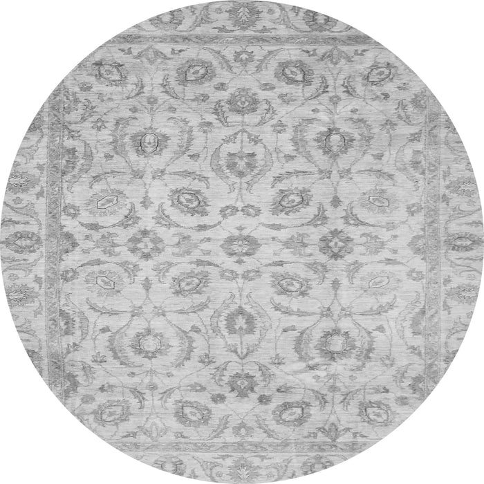 Round Oriental Gray Traditional Rug, abs727gry