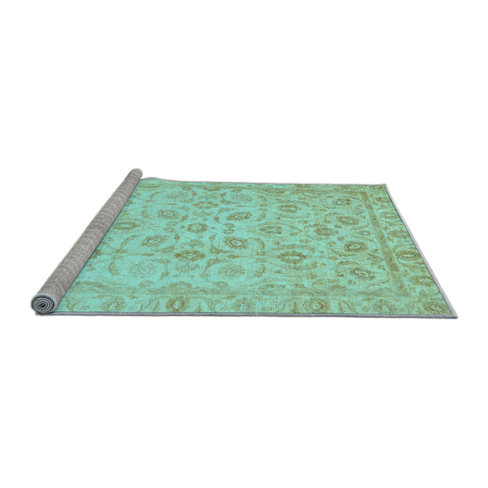 Sideview of Machine Washable Oriental Light Blue Traditional Rug, wshabs727lblu