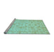 Sideview of Machine Washable Oriental Light Blue Traditional Rug, wshabs727lblu