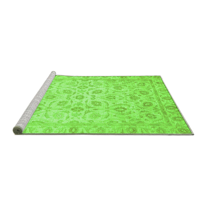 Sideview of Machine Washable Oriental Green Traditional Area Rugs, wshabs727grn