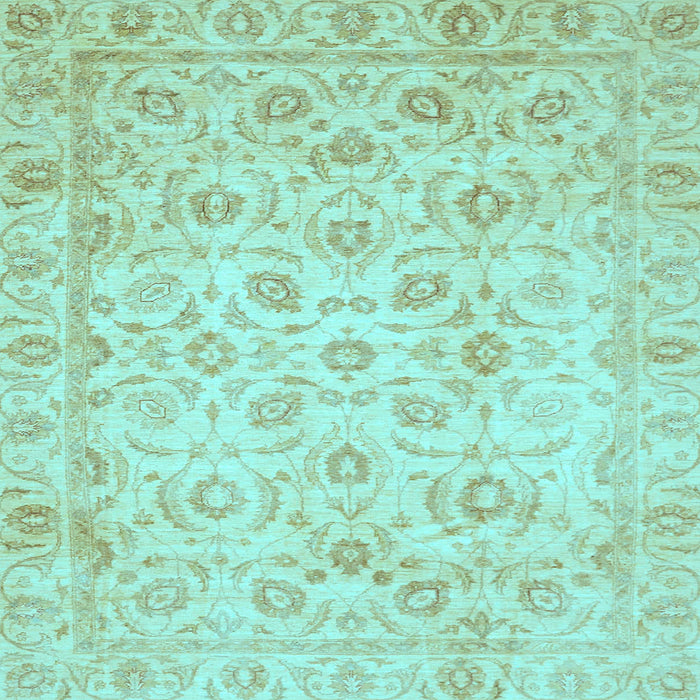 Square Oriental Light Blue Traditional Rug, abs727lblu