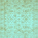 Square Oriental Light Blue Traditional Rug, abs727lblu