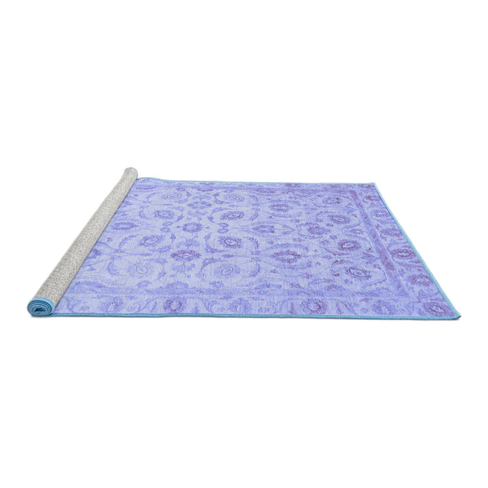 Sideview of Machine Washable Oriental Blue Traditional Rug, wshabs727blu
