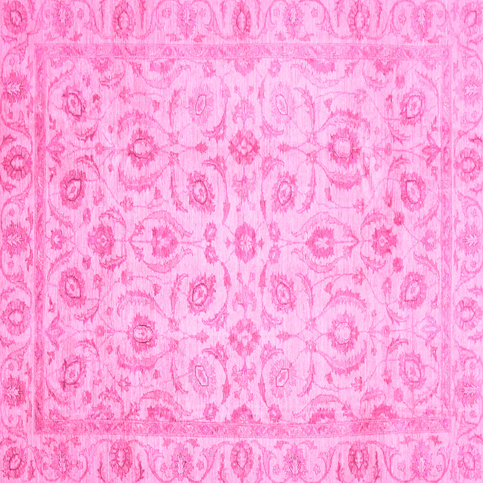 Square Machine Washable Oriental Pink Traditional Rug, wshabs727pnk