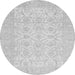 Round Oriental Gray Traditional Rug, abs728gry