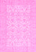 Machine Washable Oriental Pink Traditional Rug, wshabs728pnk