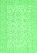 Machine Washable Oriental Emerald Green Traditional Area Rugs, wshabs728emgrn