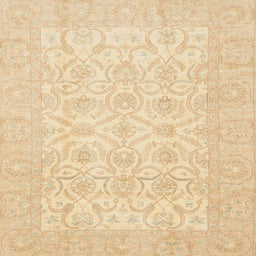 Square Abstract Brown Gold Oriental Rug, abs728