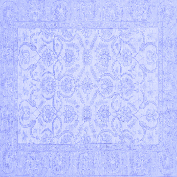 Square Machine Washable Oriental Blue Traditional Rug, wshabs728blu