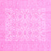 Square Oriental Pink Traditional Rug, abs728pnk