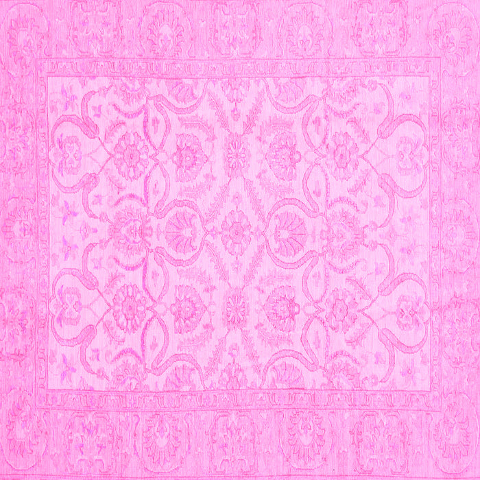 Square Machine Washable Oriental Pink Traditional Rug, wshabs728pnk