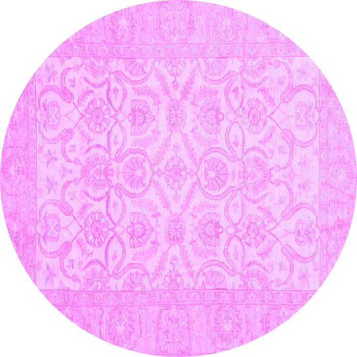 Round Oriental Purple Traditional Rug, abs728pur