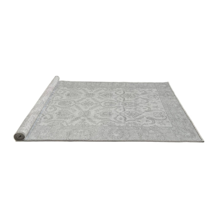 Sideview of Machine Washable Oriental Gray Traditional Rug, wshabs728gry