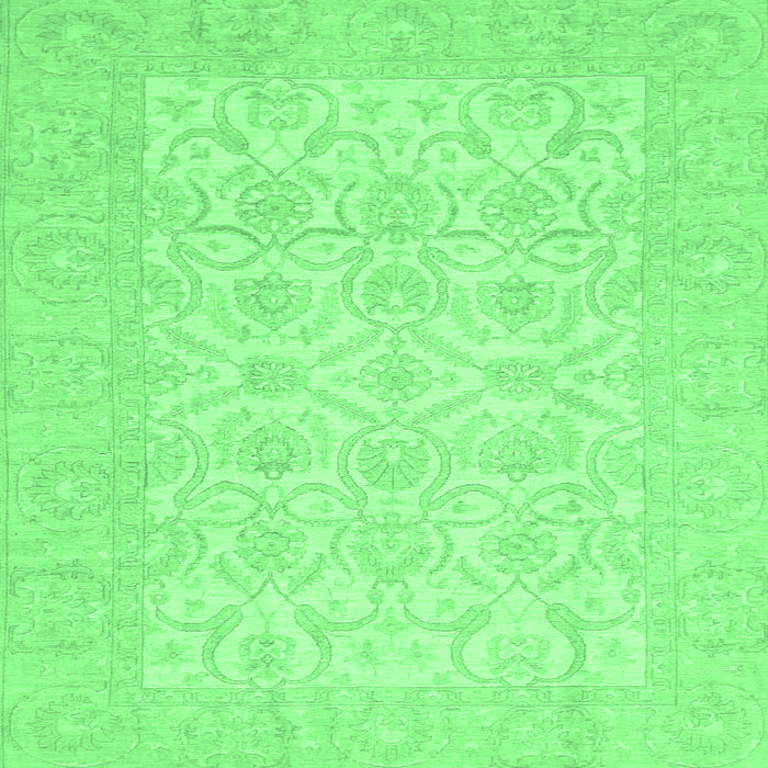 Square Oriental Emerald Green Traditional Rug, abs728emgrn